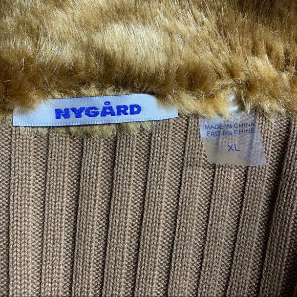 New Nygard Size XL Faux Suede Fur Jacket Sweater - Picture 8 of 9
